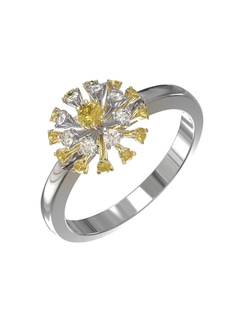 Кольцо из белого золота c бриллиантами