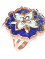 Кольцо из золота c бирюзой и лазуритом