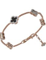 Браслет из золота c бриллиантами, ониксом и перламутром