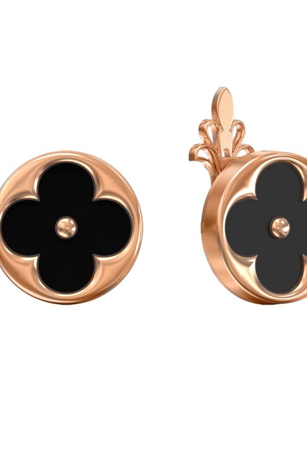 Серьги из золота c ониксом