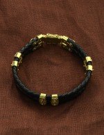 Браслет из лимонного золота c шнурком