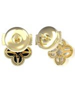 Серьги из лимонного золота c бриллиантами, ониксом и перламутром