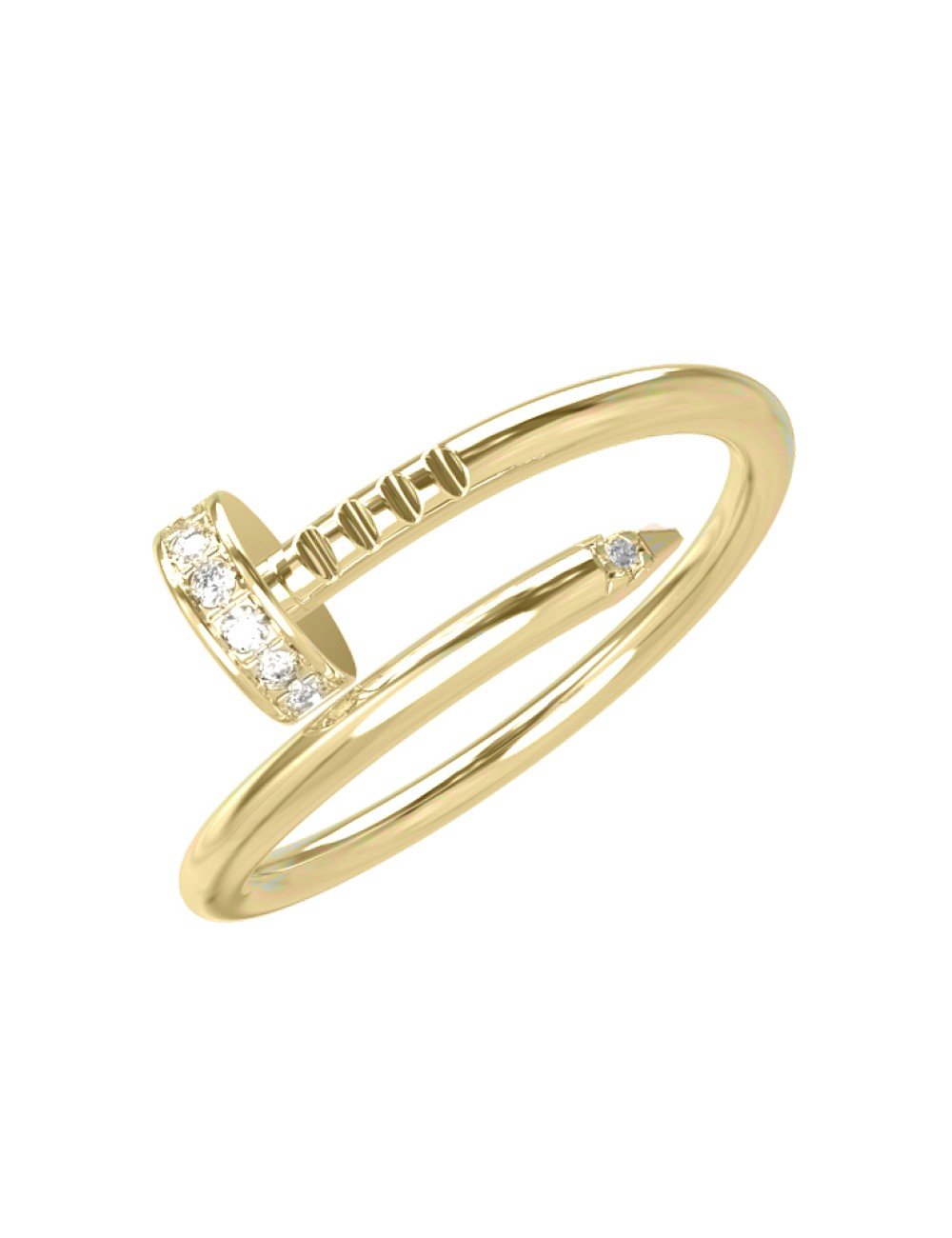 Кольцо из лимонного золота c бриллиантами