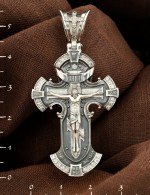 Крест из серебра 925 пробы c фианитом