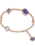 Браслет из золота c бриллиантами, лазуритом и перламутром