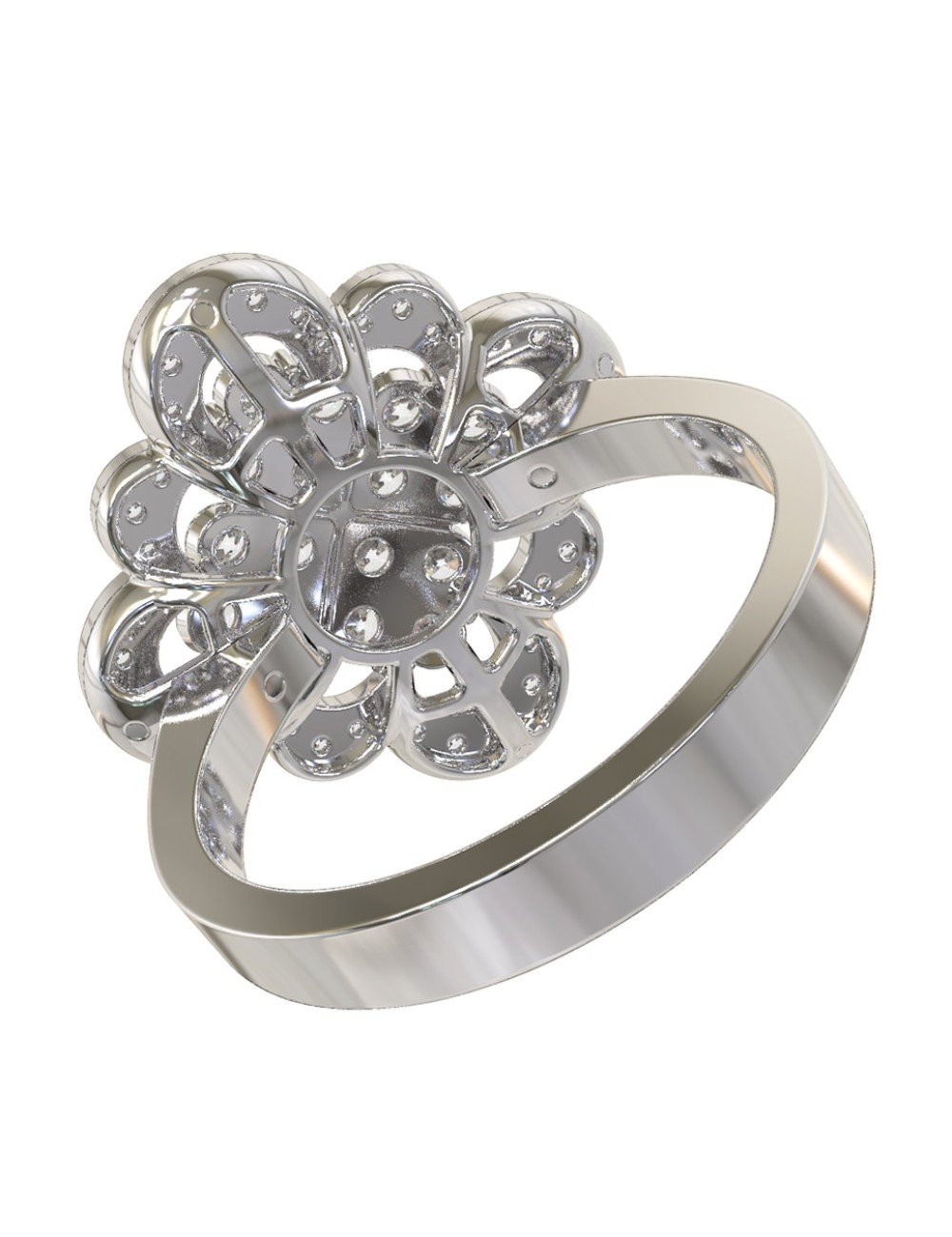 Кольцо из белого золота c бриллиантами