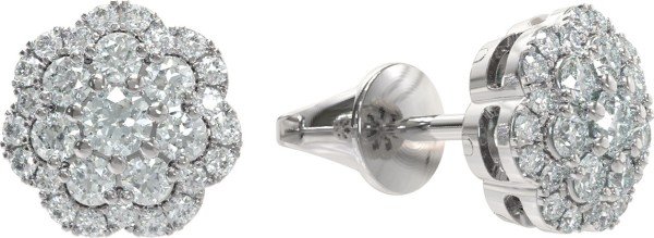 Серьги из белого золота c бриллиантами