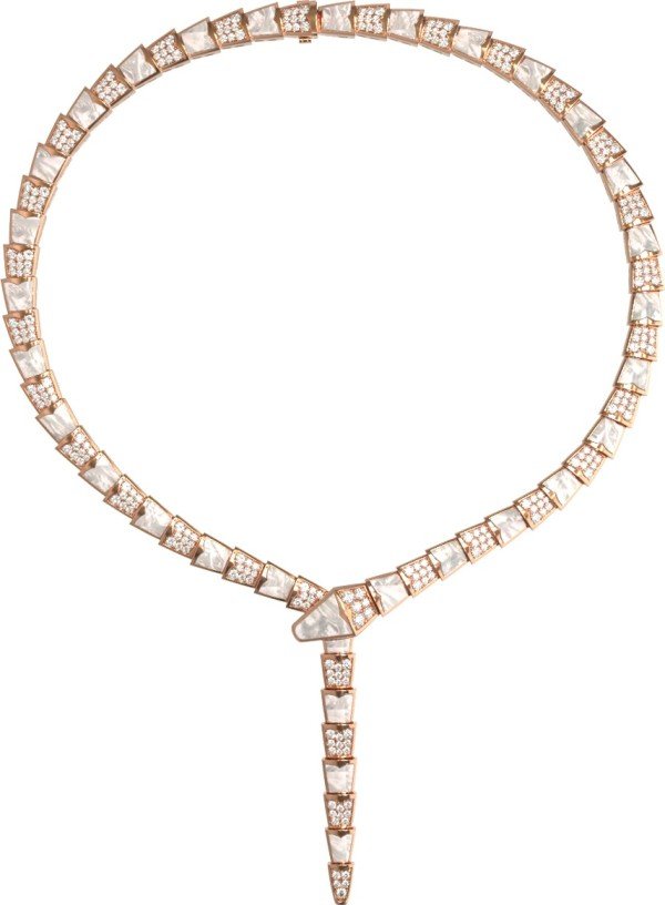 Колье из золота c бриллиантами и перламутром