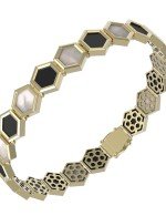 Браслет из лимонного золота c ониксом и перламутром