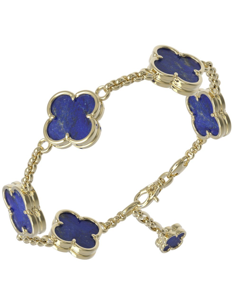 Браслет из лимонного золота c лазуритом