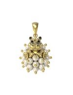 Подвеска из лимонного золота c эмалью и жемчугом