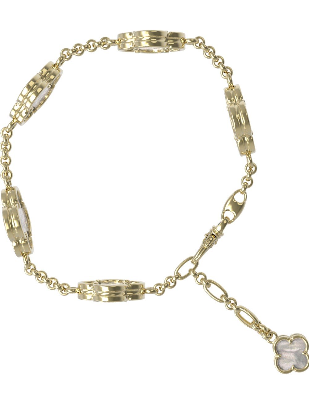 Браслет из лимонного золота c перламутром