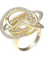 Кольцо из лимонного золота c бриллиантами