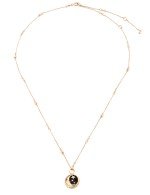 Колье из золота c бриллиантами, ониксом и перламутром