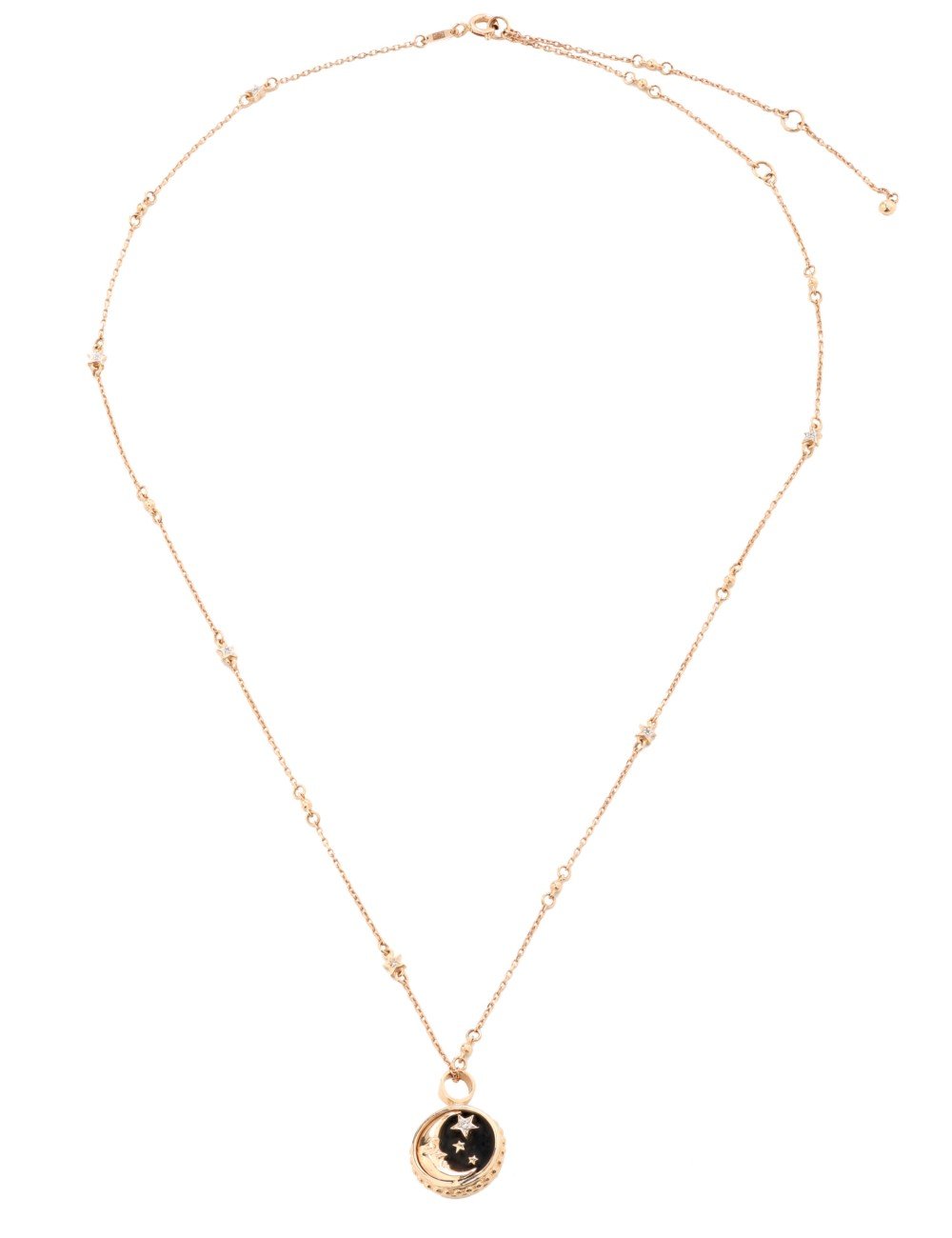 Колье из золота c бриллиантами, ониксом и перламутром