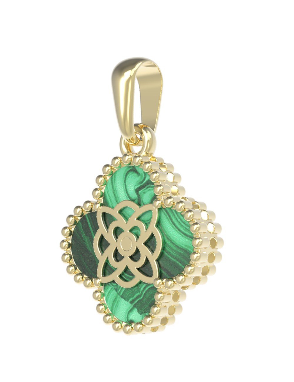 Подвеска из лимонного золота c бриллиантами и малахитом