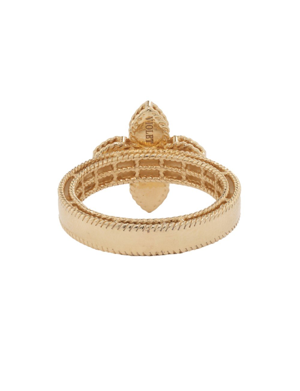 Кольцо из золота c бриллиантами и перламутром