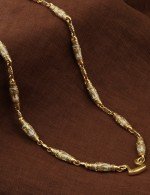 Цепь из лимонного золота c эмалью и бивнем мамонта