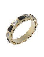 Кольцо из лимонного золота c бриллиантами и ониксом