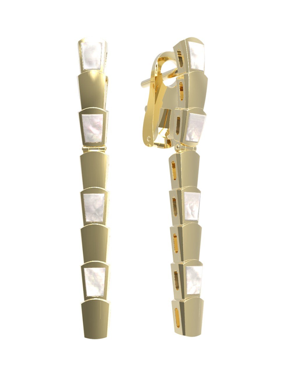 Серьги из лимонного золота c перламутром