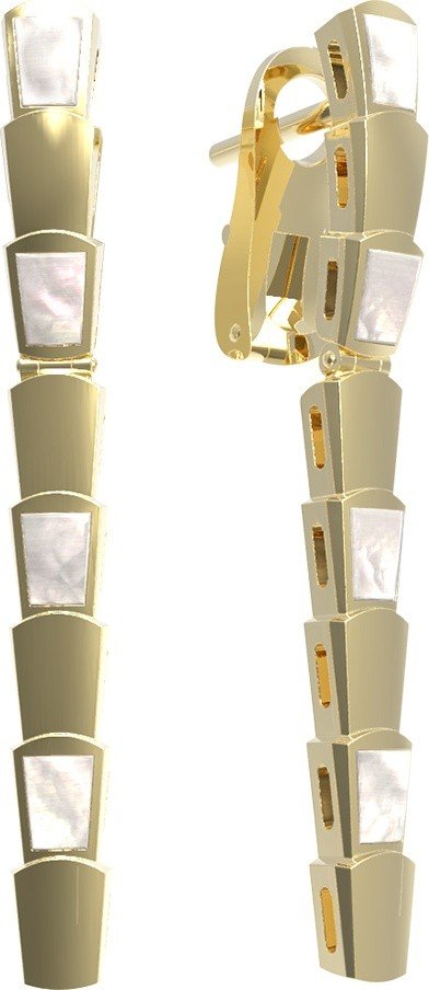 Серьги из лимонного золота c перламутром