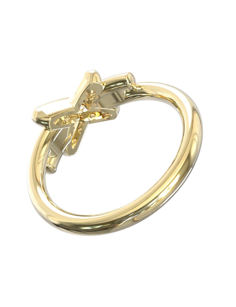 Кольцо из лимонного золота c бриллиантами