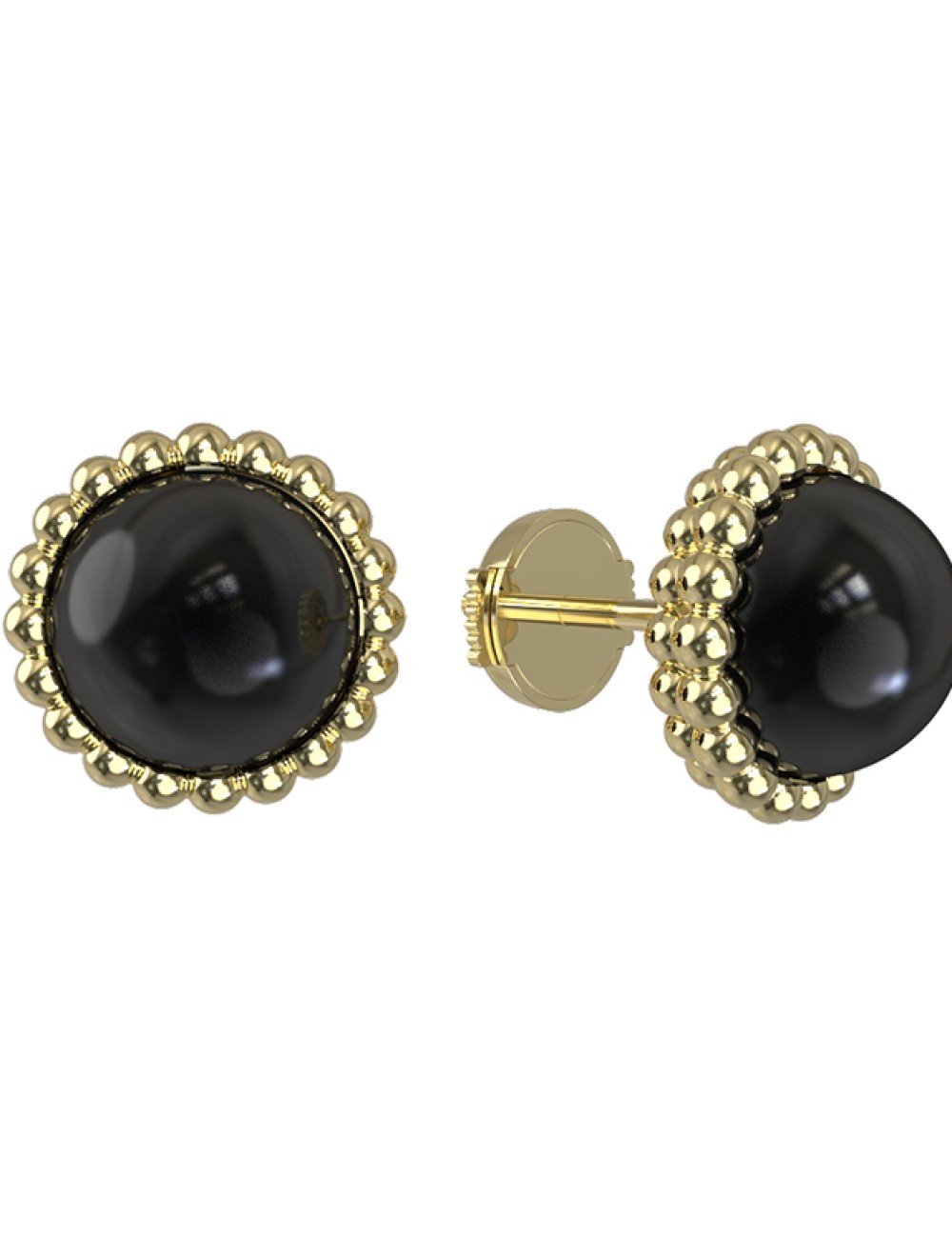 Серьги из лимонного золота c ониксом