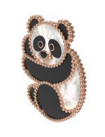 Брошь из золота c эмалью, ониксом и перламутром