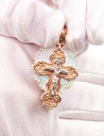 Крест из золота c перламутром