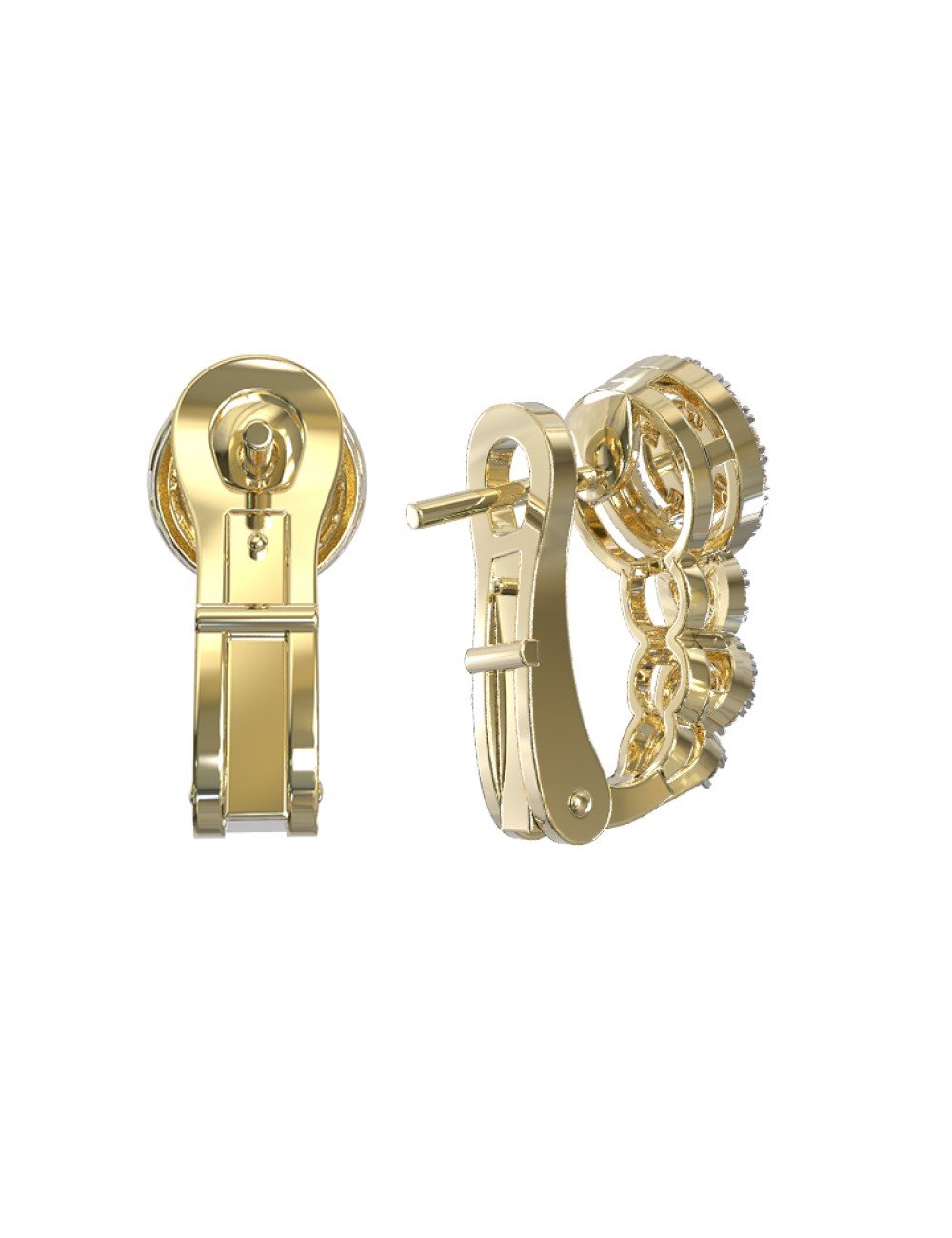 Серьги из лимонного золота c бриллиантами