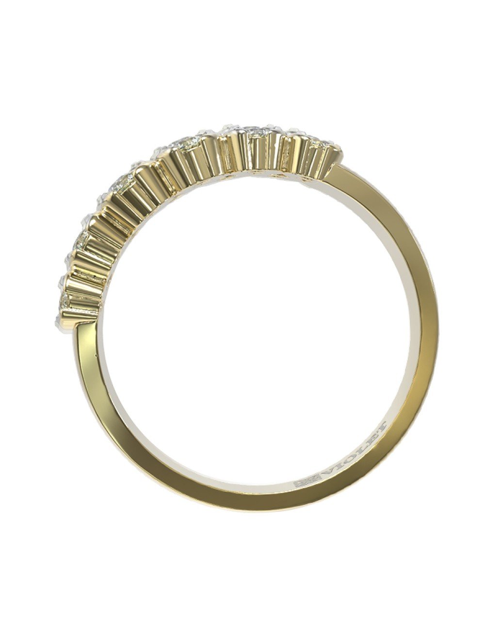 Кольцо из лимонного золота c бриллиантами