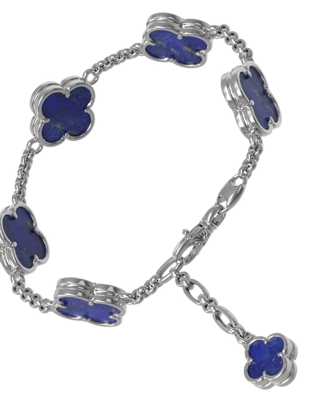 Браслет из белого золота c лазуритом