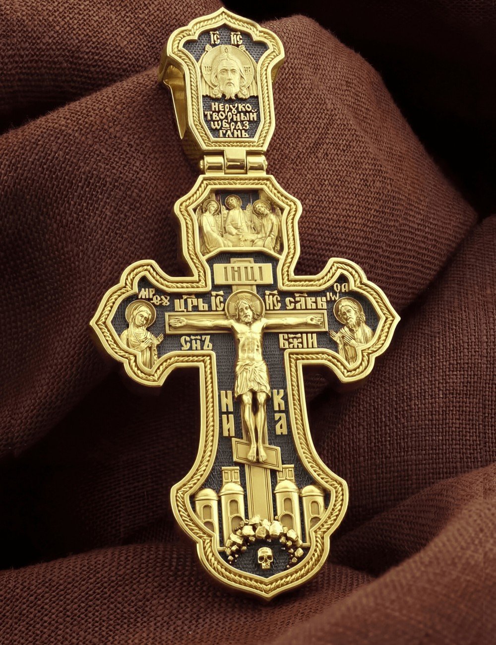 Крест из лимонного золота