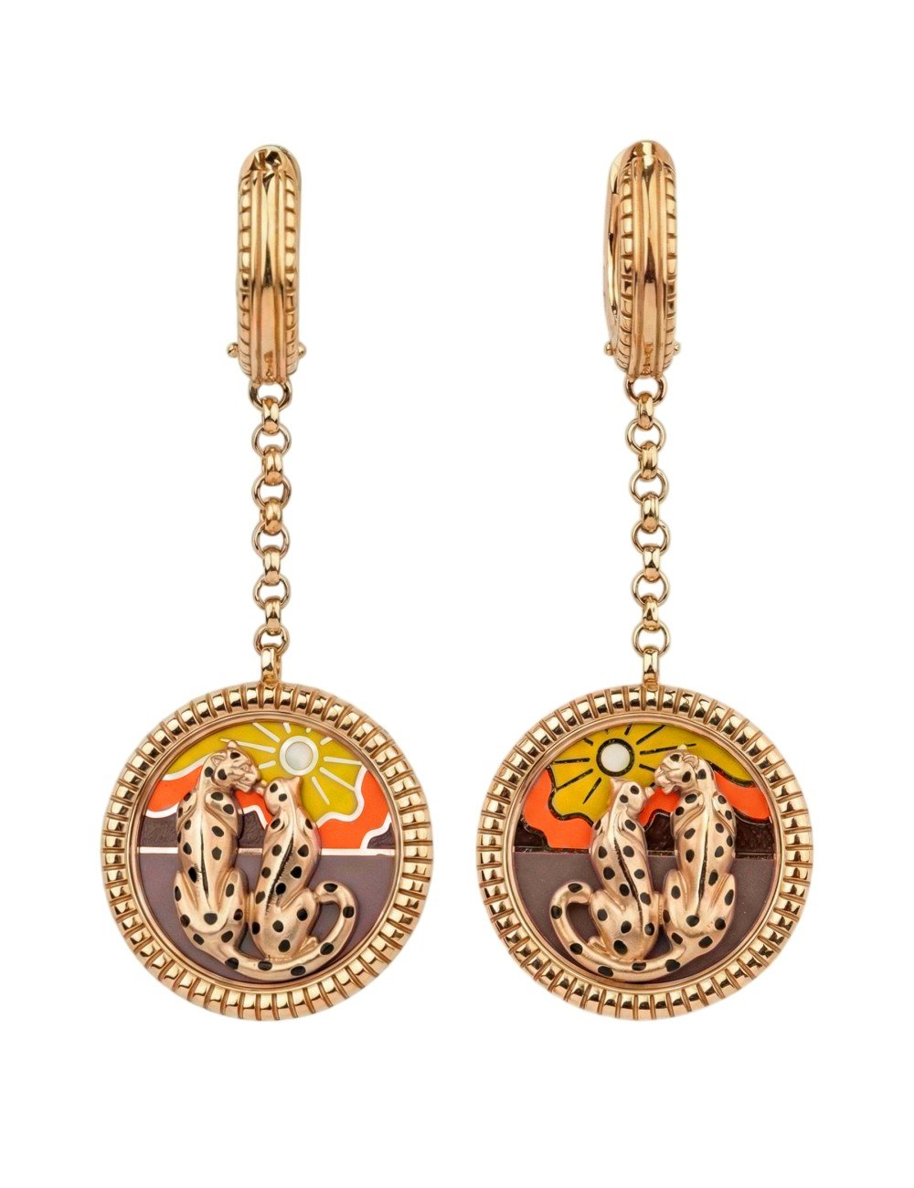 Серьги из золота c эмалью