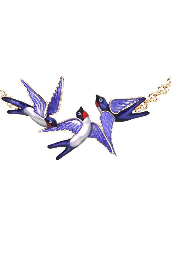 Колье из золота c эмалью