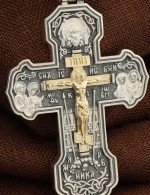 Крест из серебра 925 пробы и золота 585 пробы