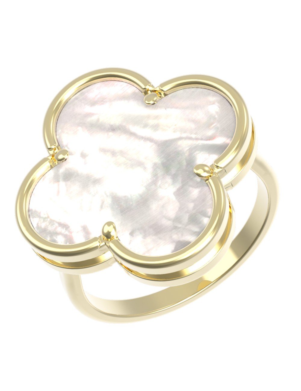 Кольцо из лимонного золота c перламутром