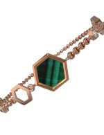 Браслет из золота c бриллиантами, малахитом и перламутром