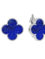 Серьги из белого золота c лазуритом