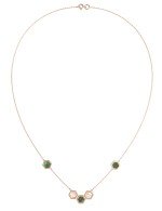 Колье из золота c малахитом и перламутром