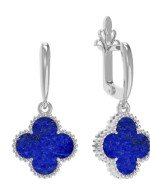 Серьги из белого золота c лазуритом