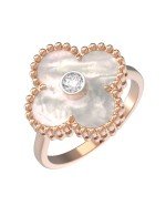 Кольцо из золота c бриллиантами и перламутром