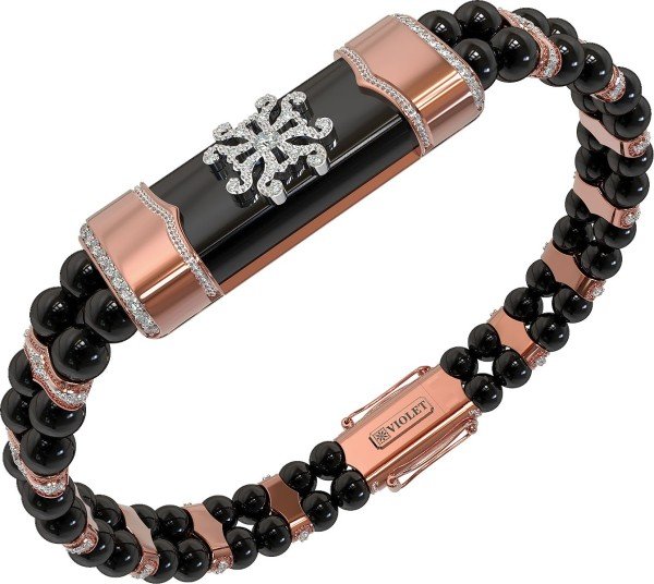 Браслет из золота c бриллиантами и ониксом