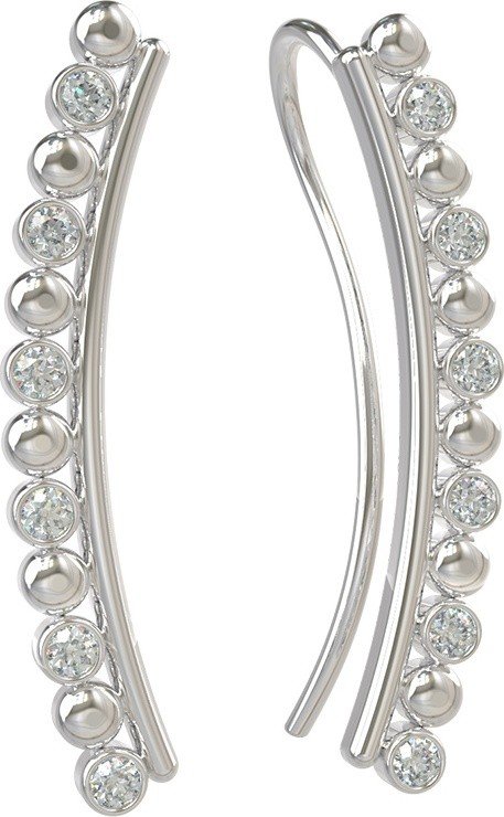 Серьги из белого золота c бриллиантами