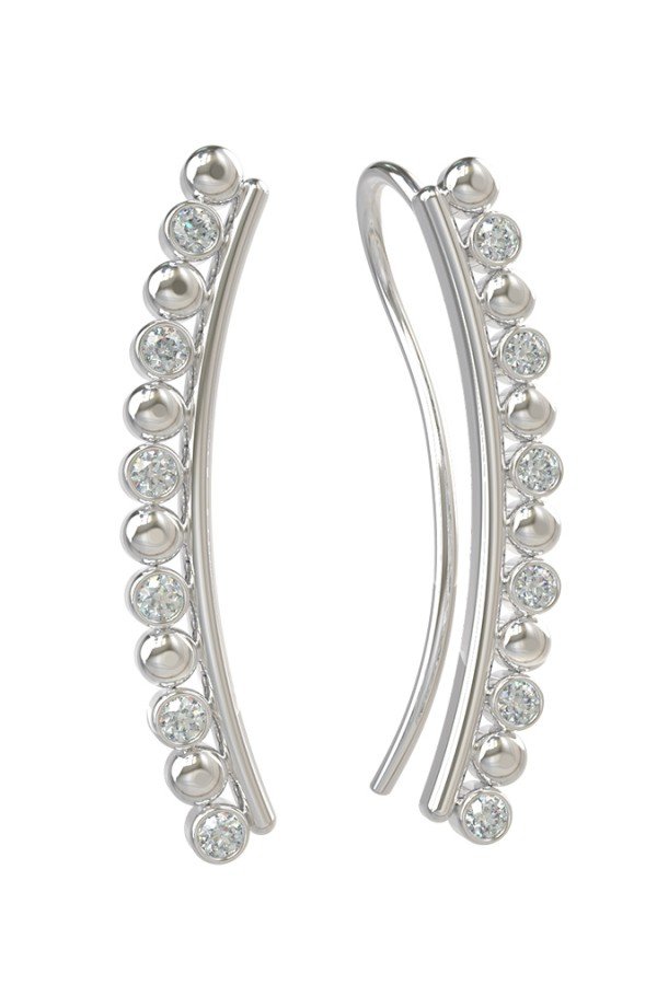 Серьги из белого золота c бриллиантами