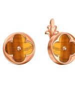 Серьги из золота c тигровым глазом