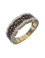 Кольцо из лимонного золота c бриллиантами