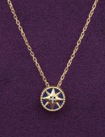 Колье из лимонного золота c бриллиантами и лазуритом