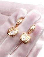 Серьги из лимонного золота c бриллиантами и перламутром