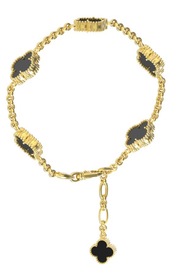 Браслет из лимонного золота c ониксом